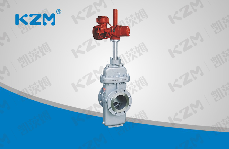 Electric flat gate valve with guide hole