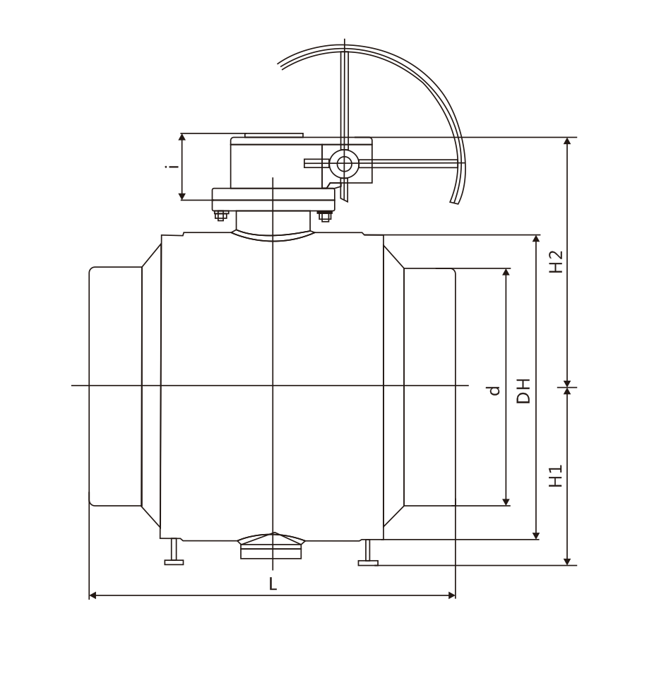 固定蜗轮式焊接球阀(图1)